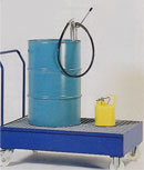 Container on Castors for up to 2 drums holding 205 litres each.