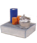 Steal Sump Pallet with or without spill control metal grid - Painted Grid